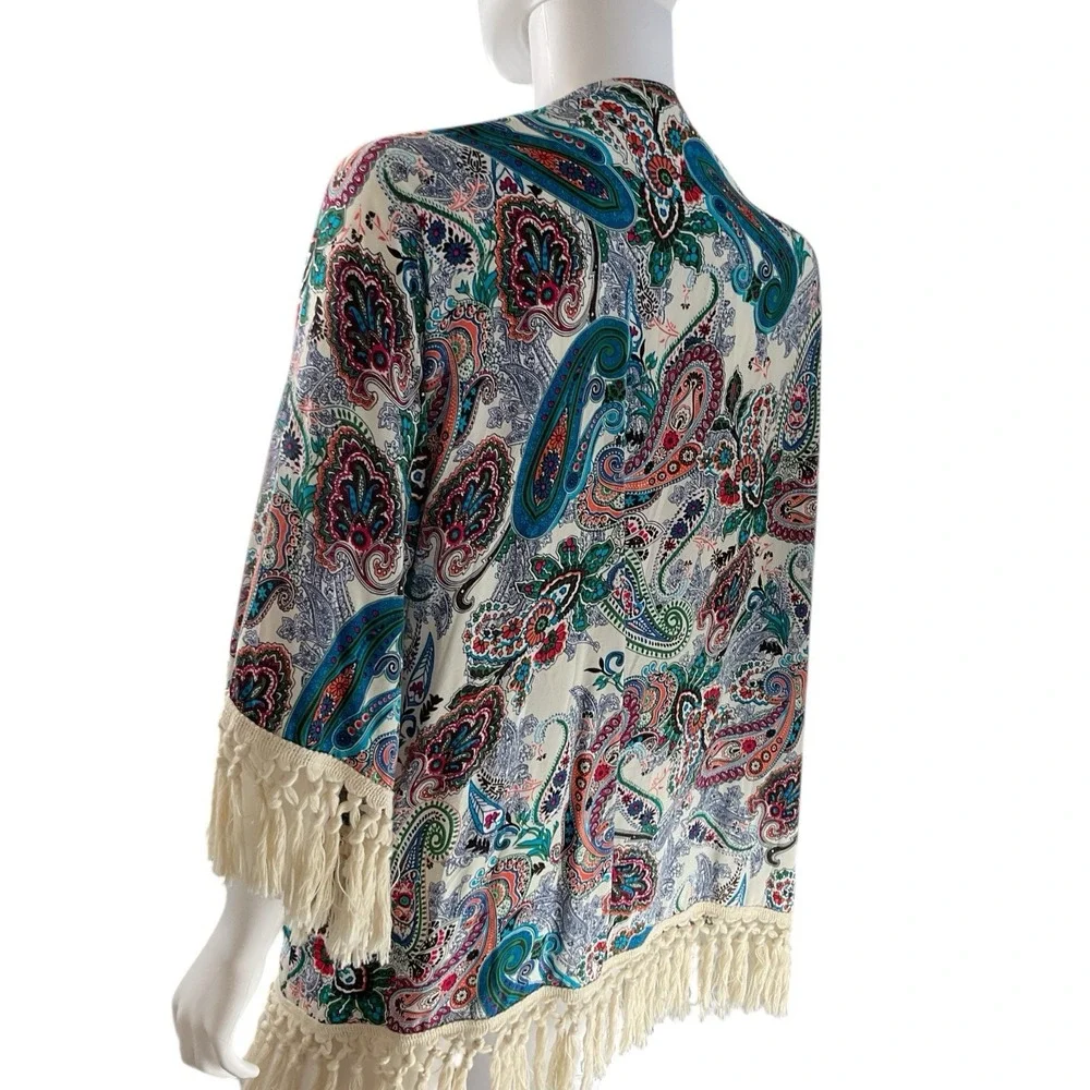 Umgee Boho Paisley Wrap Shawl Fringe Tassel‎ Lightweight Women's  Small / Medium